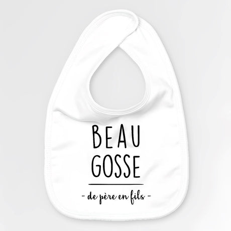 Bavoir Bébé Beau gosse de père en fils Blanc
