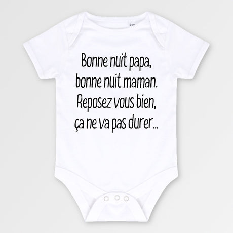 Body Bébé Bonne nuit papa et maman Blanc