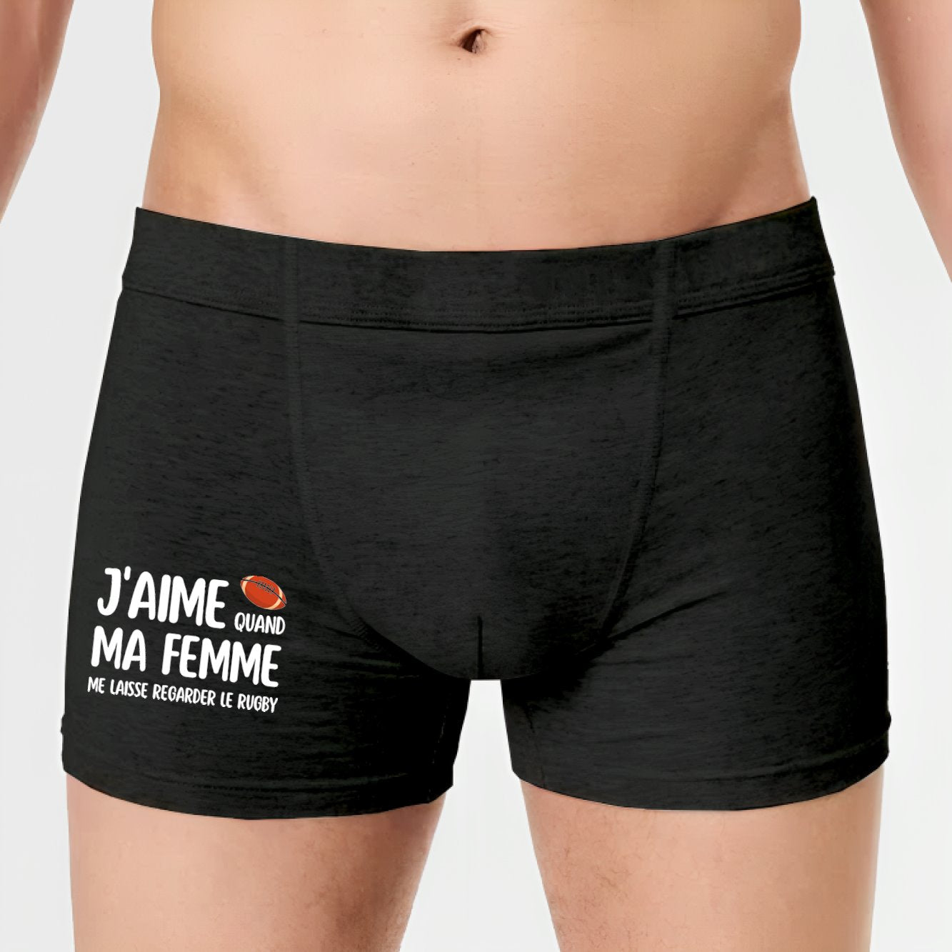 Boxer Homme J'aime quand ma femme me laisse regarder le rugby