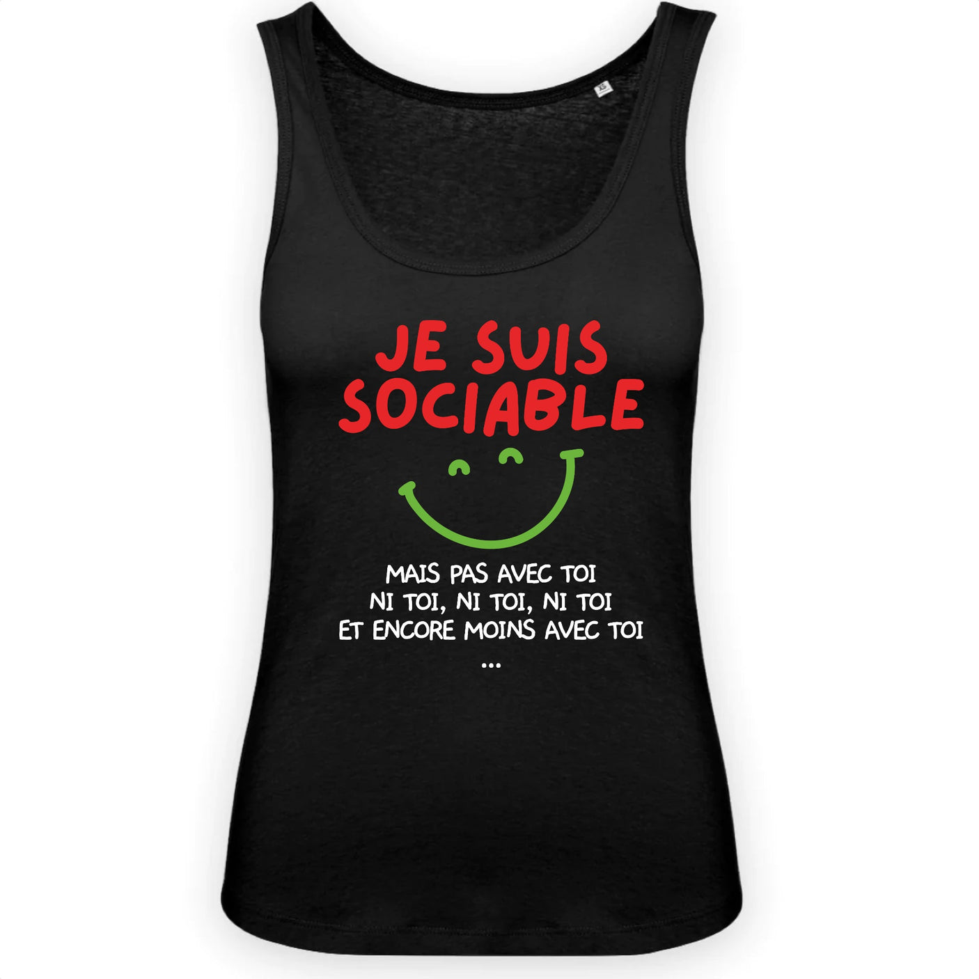 Débardeur Femme Je suis sociable mais pas avec toi