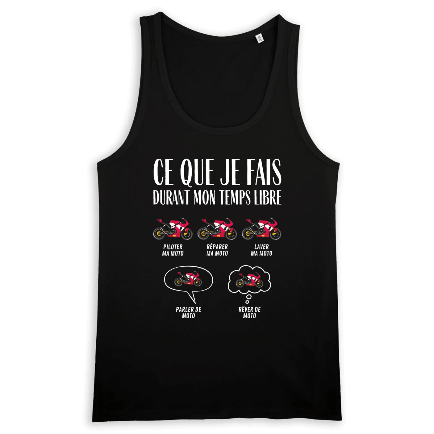 Débardeur Homme Ce que je fais durant mon temps libre Moto