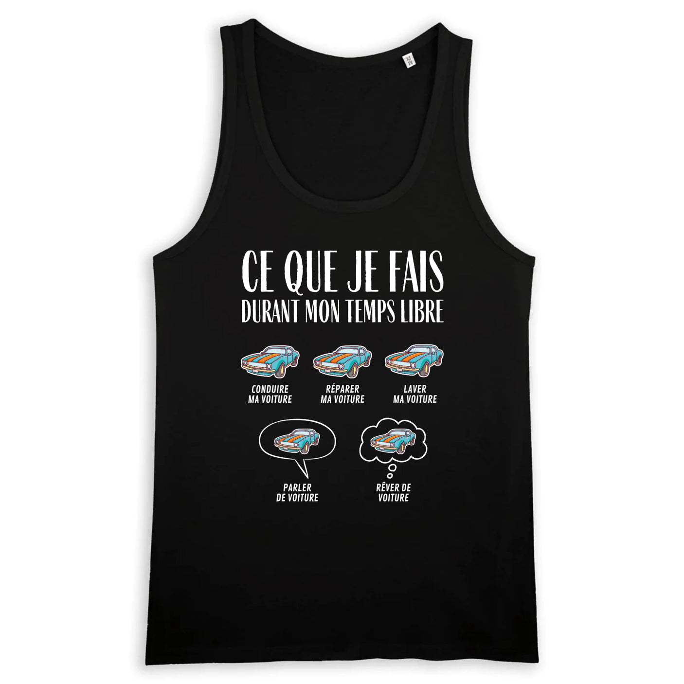 Débardeur Homme Ce que je fais durant mon temps libre Voiture