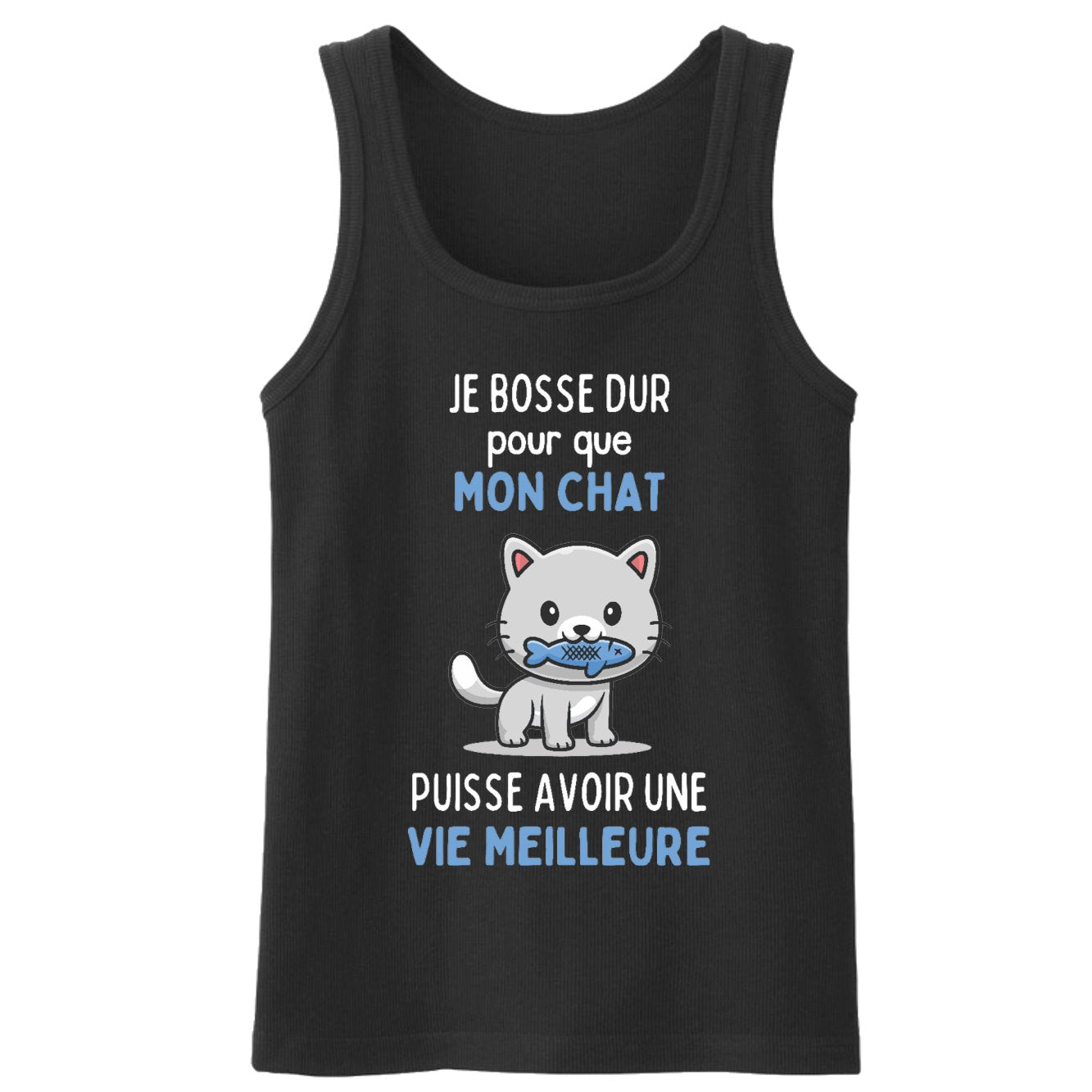 Débardeur Homme Je bosse dur pour mon chat