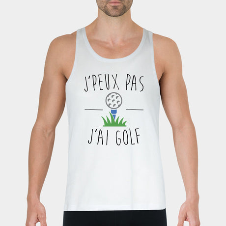 Débardeur Homme J'peux pas j'ai golf Blanc
