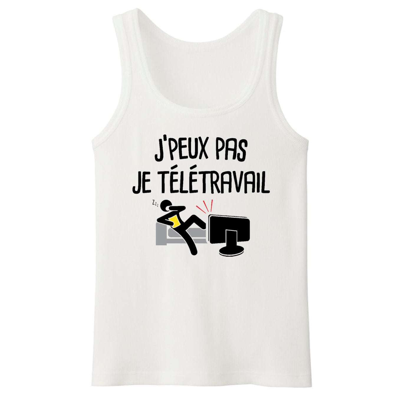Débardeur Homme J'peux pas je télétravail