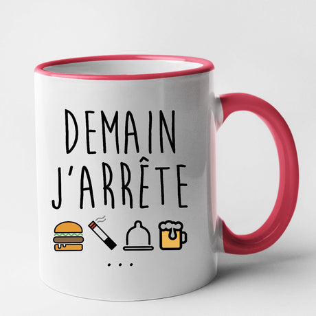 Mug Demain j'arrête Rouge