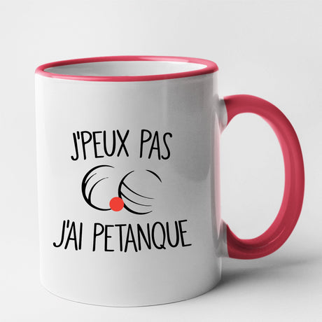 Mug J'peux pas j'ai pétanque Rouge