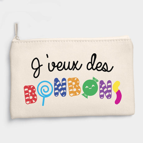 Pochette J'veux des bonbons Beige