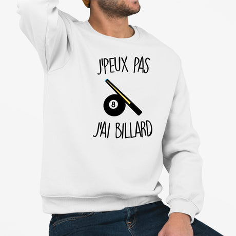 Sweat Adulte J'peux pas j'ai billard Blanc