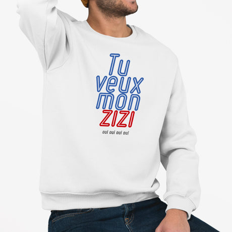 Sweat Adulte Tu veux mon zizi Blanc