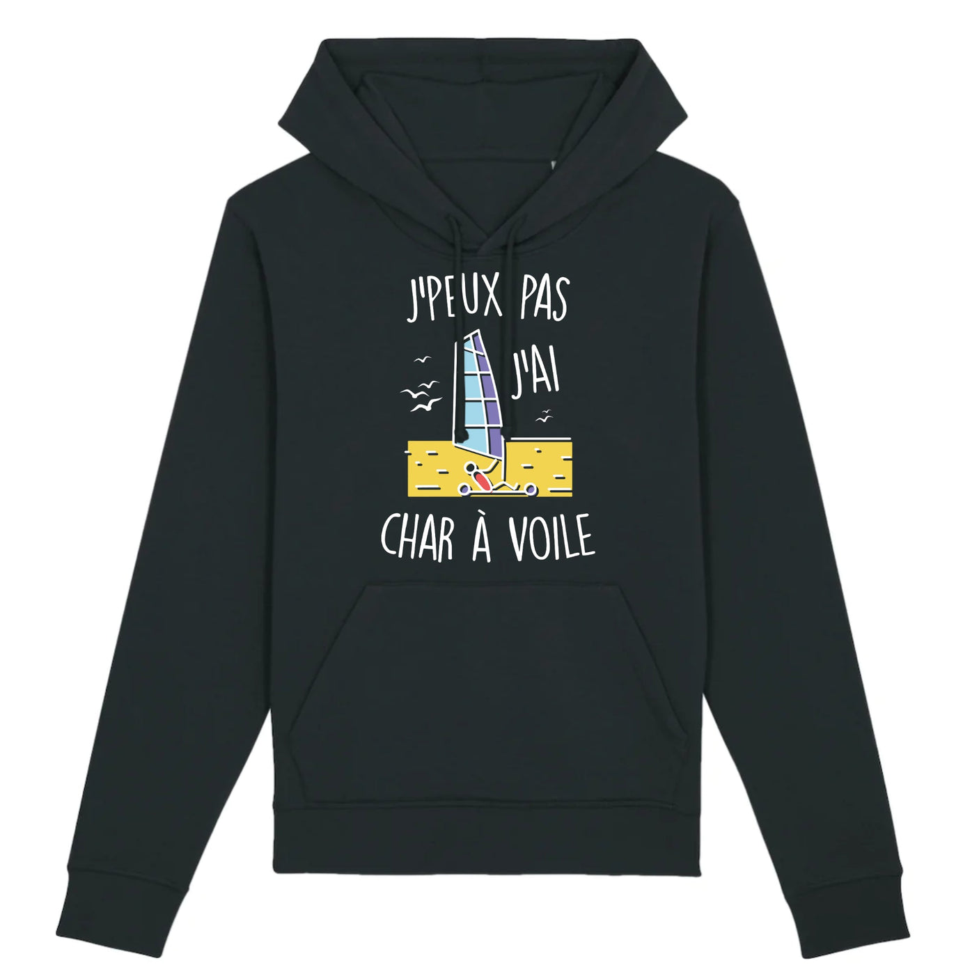 Sweat Capuche Adulte J'peux pas j'ai char à voile
