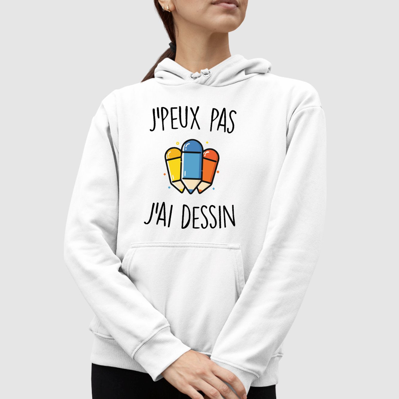 Sweat Capuche Adulte J'peux pas j'ai dessin