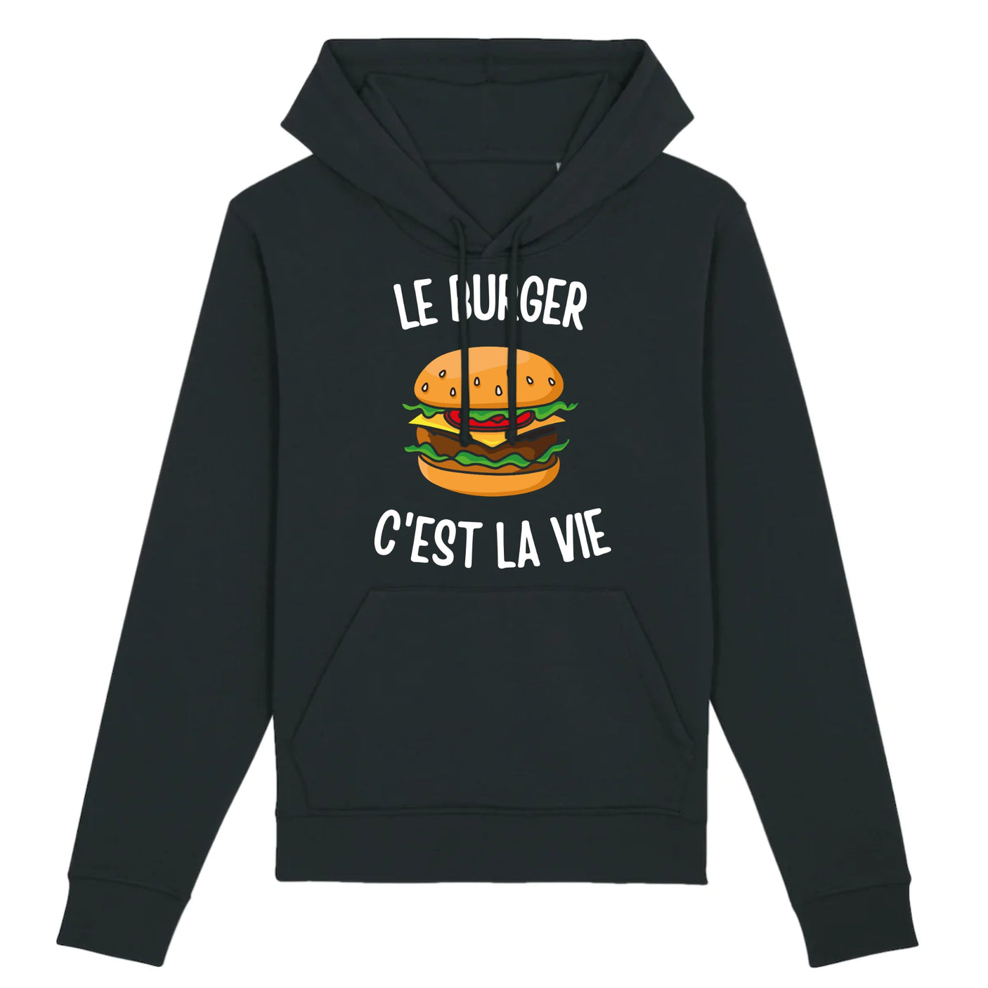 Sweat Capuche Adulte Le burger c'est la vie