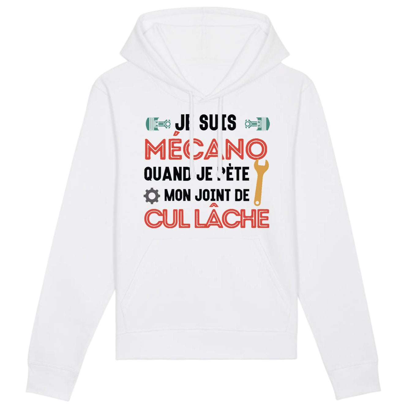 Sweat Capuche Adulte Mécano mon joint de cul lâche