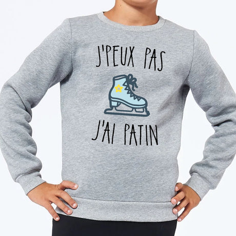 Sweat Enfant J'peux pas j'ai patin Gris