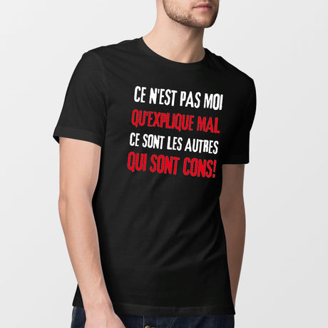 T-Shirt Homme Ce n'est pas moi qui explique mal Noir