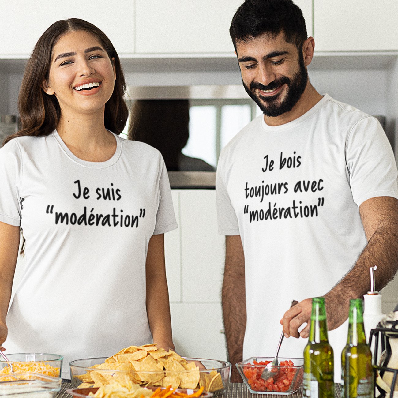 T-Shirt Homme Je bois toujours avec modération