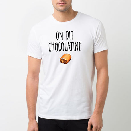 T-Shirt Homme On dit chocolatine Blanc