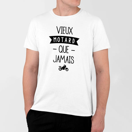 T-Shirt Homme Vieux motard que jamais Blanc