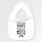 Bavoir Bébé Preuve que papa n'est pas toujours sur sa moto Blanc