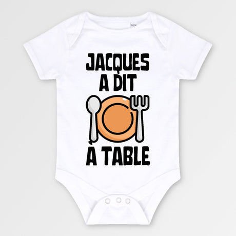 Body Bébé Jacques a dit à table Blanc