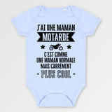 Body Bébé J'ai une maman motarde Bleu
