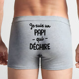 Boxer Homme Papi qui déchire Gris