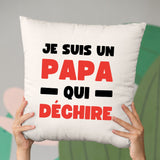 Coussin Papa qui déchire Beige