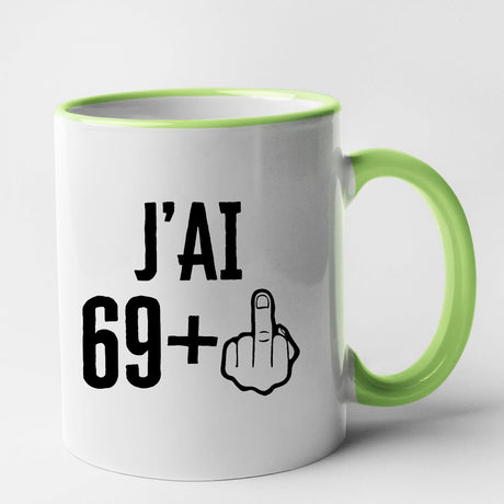 Mug J'ai 70 ans 69 + 1 Vert