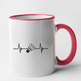 Mug Rythme cardiaque badminton Rouge