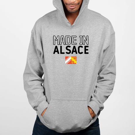 Sweat Capuche Adulte Made in Alsace Gris