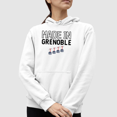 Sweat Capuche Adulte Made in Grenoble Blanc