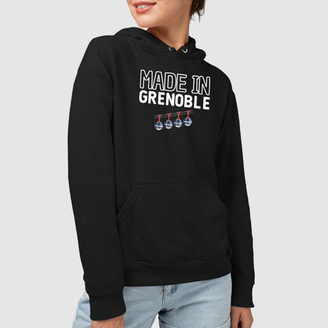 Sweat Capuche Adulte Made in Grenoble Noir