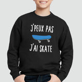 Sweat Enfant J'peux pas j'ai skate Noir