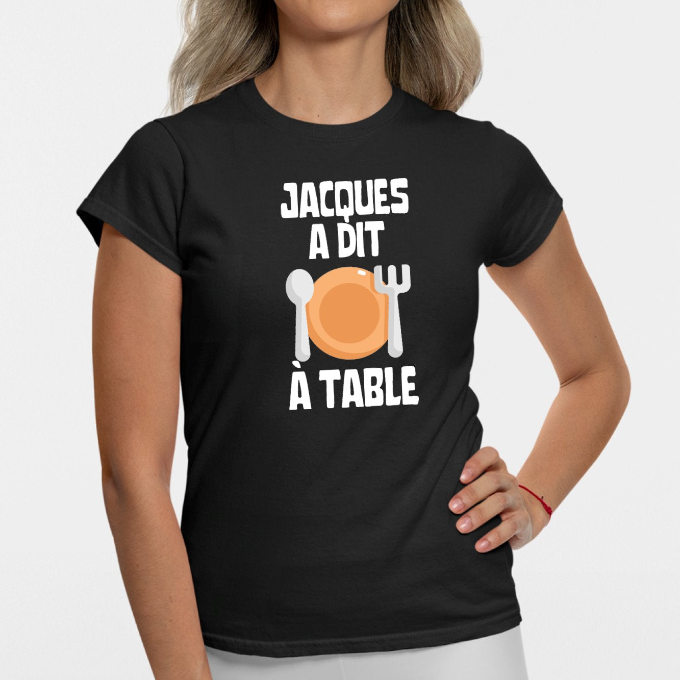 T-Shirt Femme Jacques a dit à table Noir