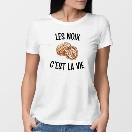 T-Shirt Femme Les noix c'est la vie Blanc