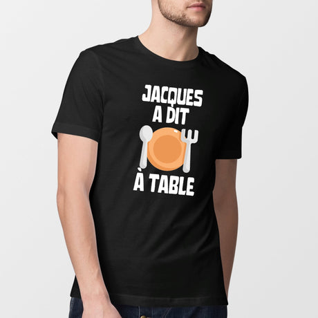 T-Shirt Homme Jacques a dit à table Noir