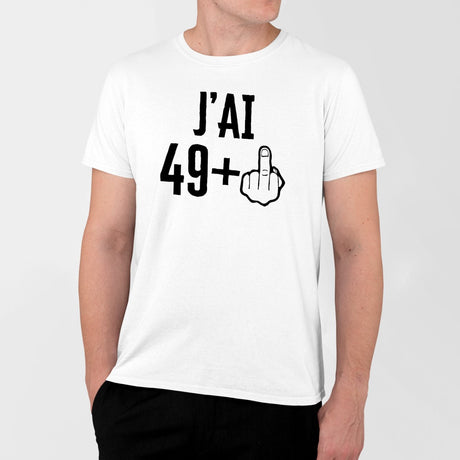 T-Shirt Homme J'ai 50 ans 49 + 1 Blanc