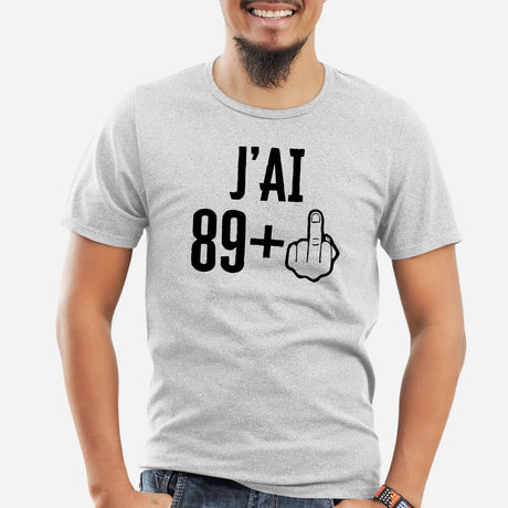 T-Shirt Homme J'ai 90 ans 89 + 1 Gris