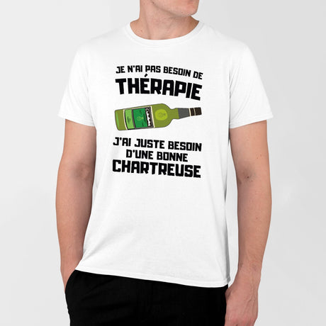 T-Shirt Homme Je n'ai pas besoin de thérapie juste d'une chartreuse Blanc