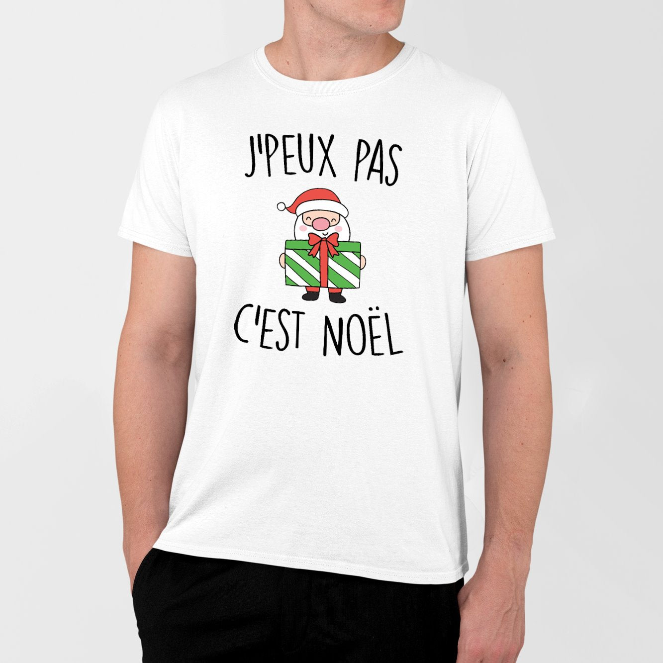 T-Shirt Homme J'peux pas c'est Noël Blanc