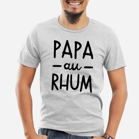 T-Shirt Homme Papa au rhum Gris