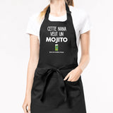 Tablier Cette nana veut un mojito Noir