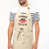 Tablier Les moules c'est la vie Beige