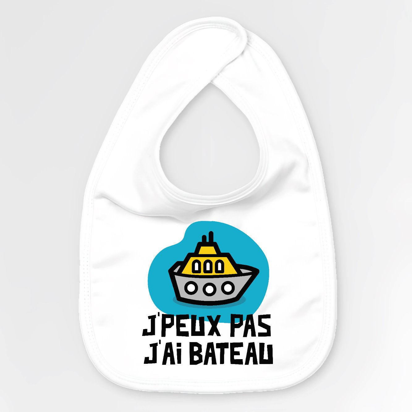 Bavoir Bébé J'peux pas j'ai bateau Blanc