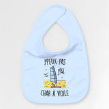 Bavoir Bébé J'peux pas j'ai char à voile Bleu