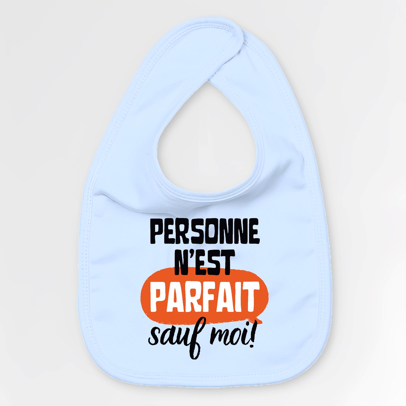 Bavoir Bébé Personne n'est parfait Bleu