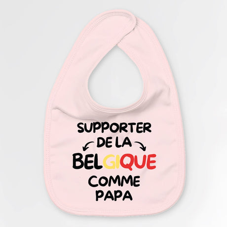 Bavoir Bébé Supporter de la Belgique comme papa Rose