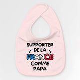 Bavoir Bébé Supporter de la France comme papa Rose