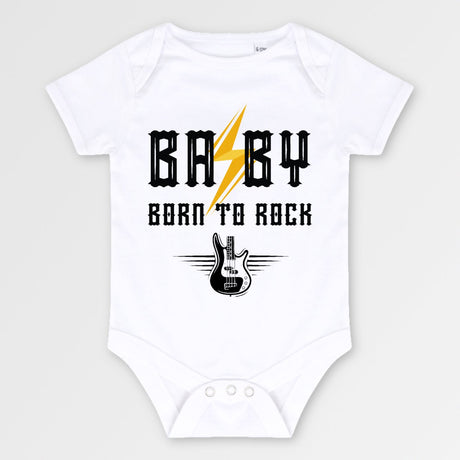 Body Bébé Baby born to rock Blanc